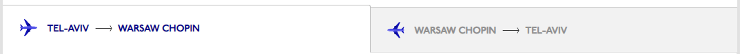 בחר טיסה או שני הכיוונים