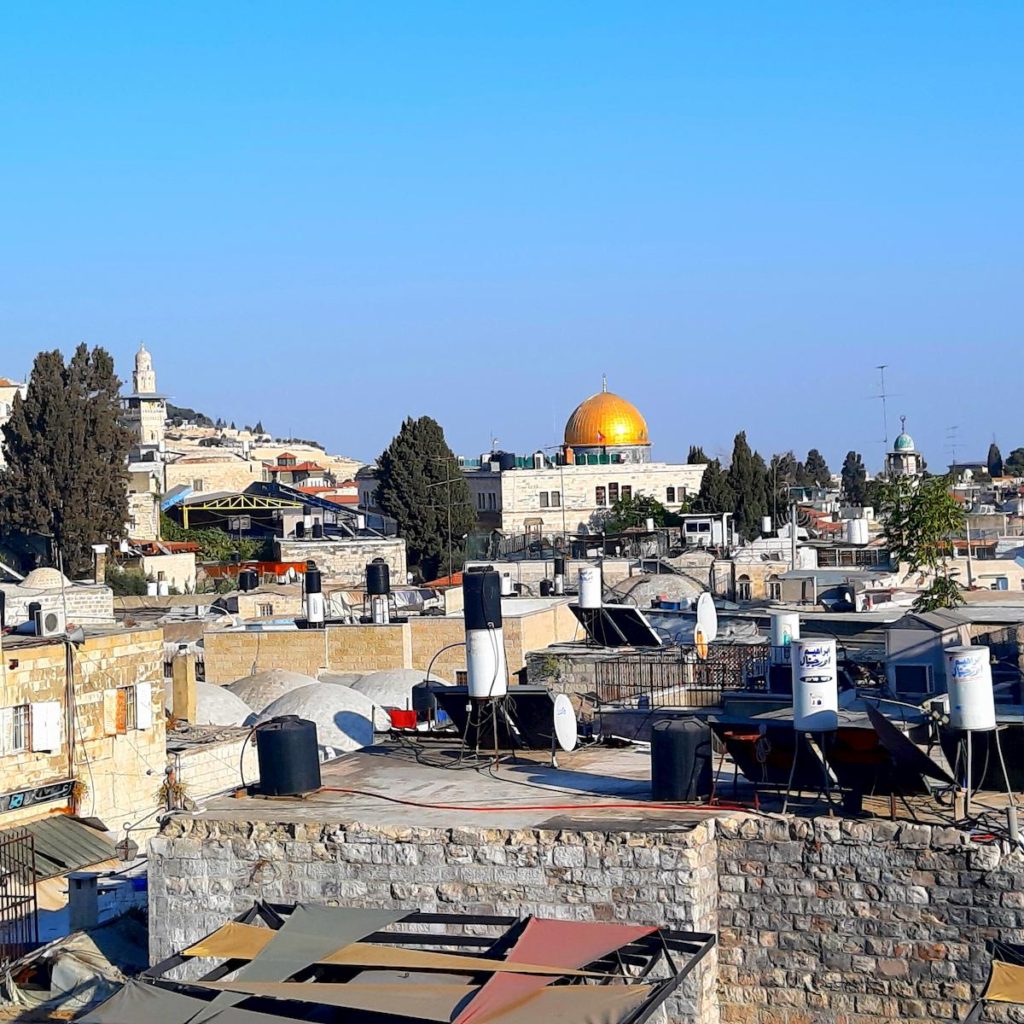 מבט מהטיילת הצפונית אל עבר כיפת הסלע