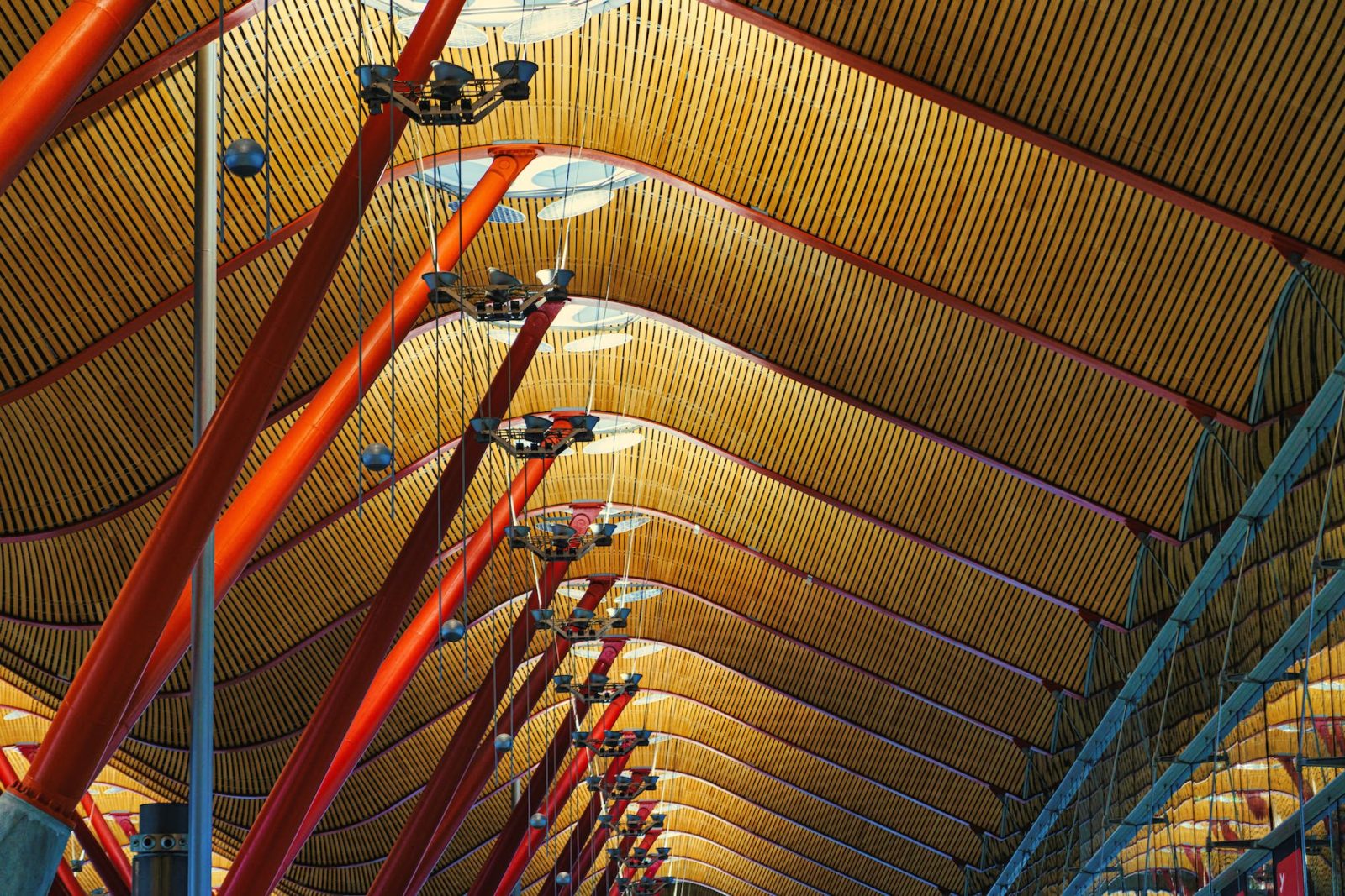 ceiling at madrid barajas airport in madrid spain